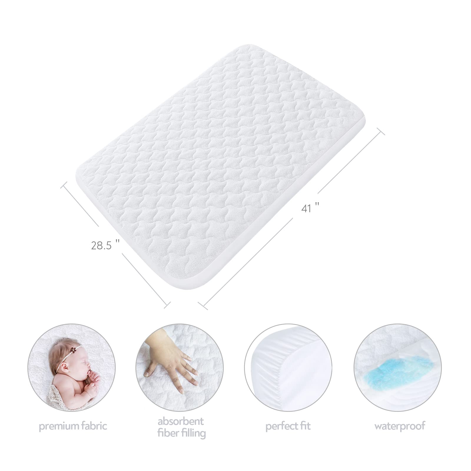 Magik & Kover cotton terry surface feels soft and breathable for baby comfort.