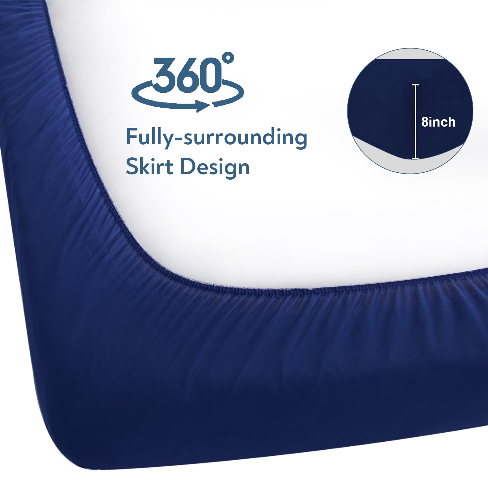Elastic bottom helps sheets stay in place around the mattress