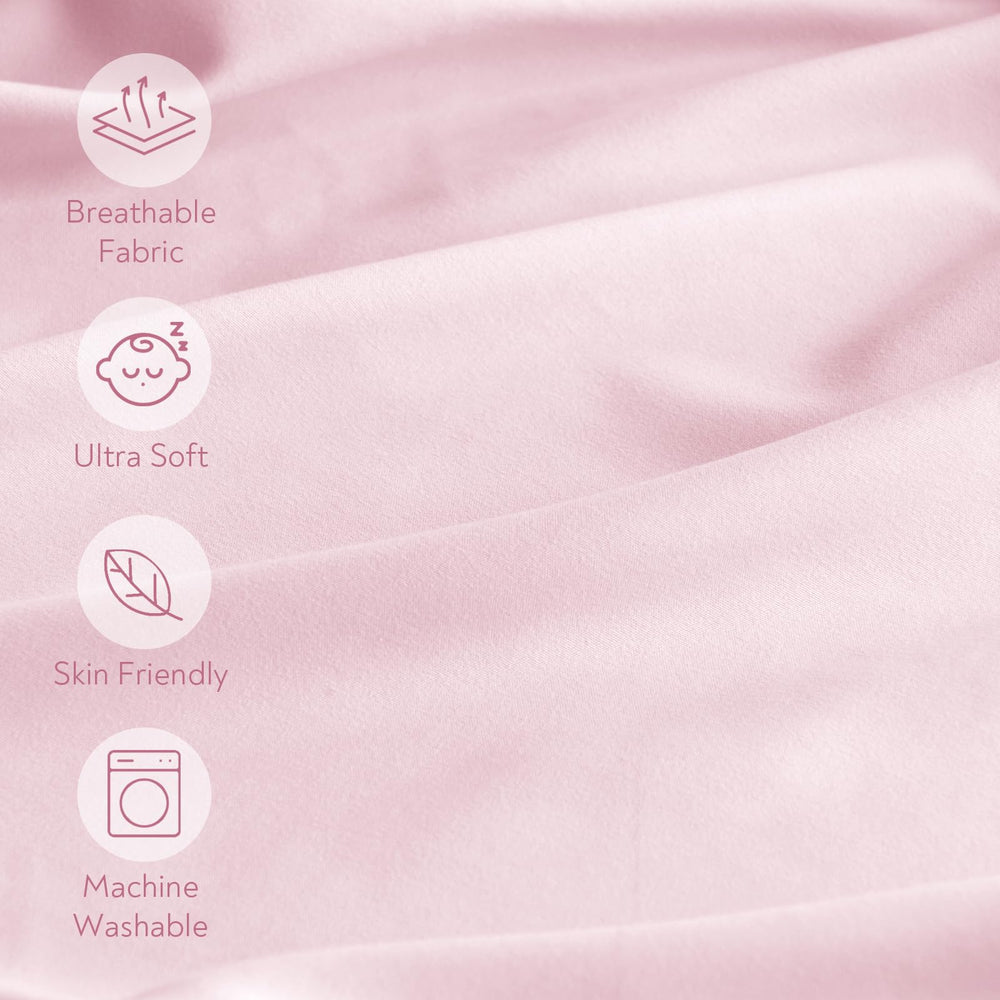 Magik & Kover fitted crib sheet with elastic 8 inch fit for secure wrap.