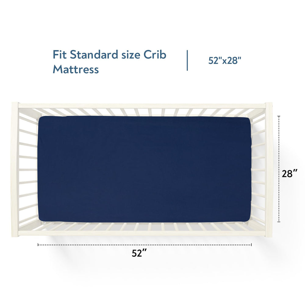 Neutral grey and navy colorway to suit any nursery