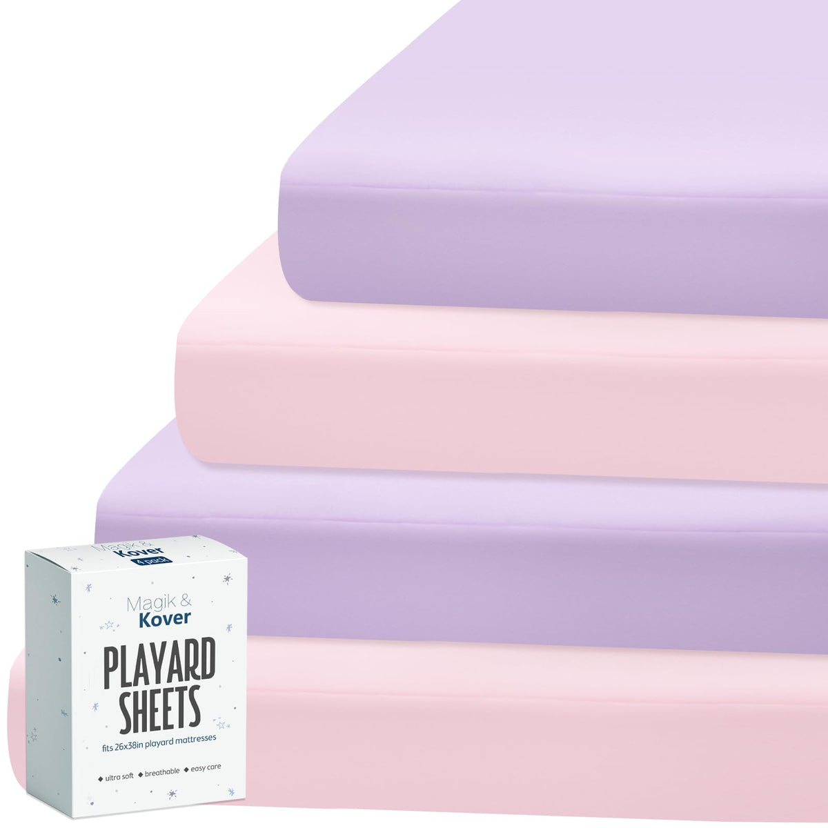 Magik & Kover Pack and Play Sheet 4-pack on standard mattresses for easy naps