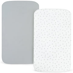 Magik & Kover fitted sheet soft breathable grey star ideal for quick changes
