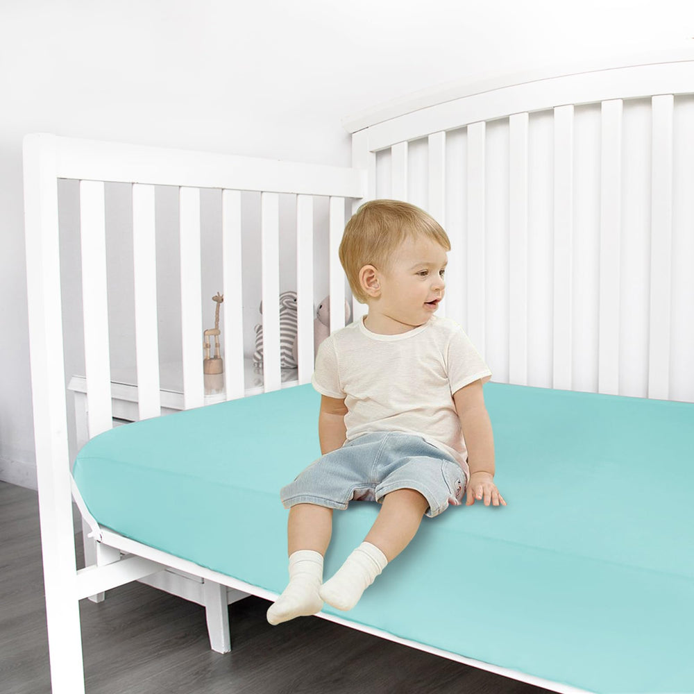 Aqua blue color suits nursery aesthetics while remaining gender-neutral.