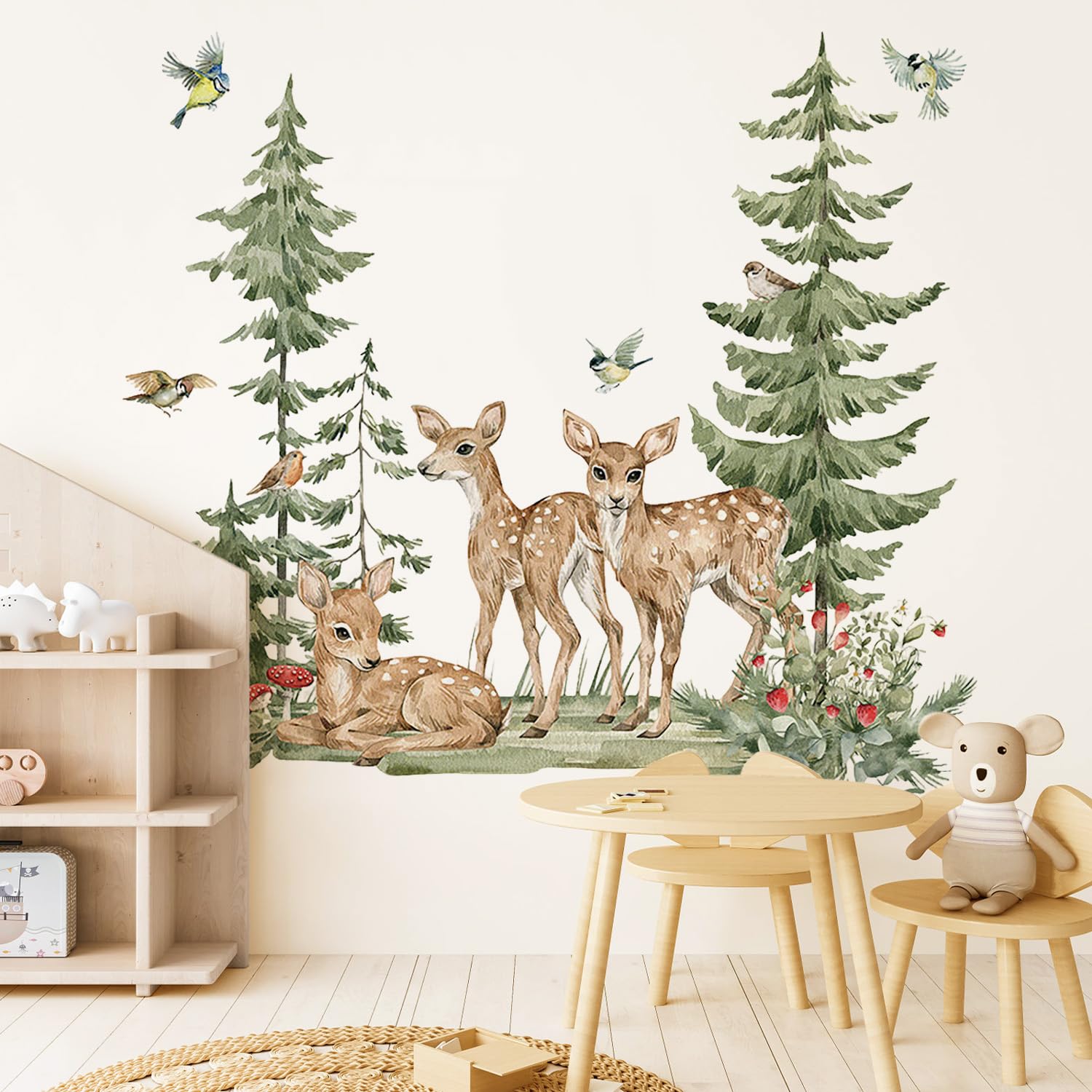 MagiMural forest trees birds decal adds playful charm to kids' bedroom walls