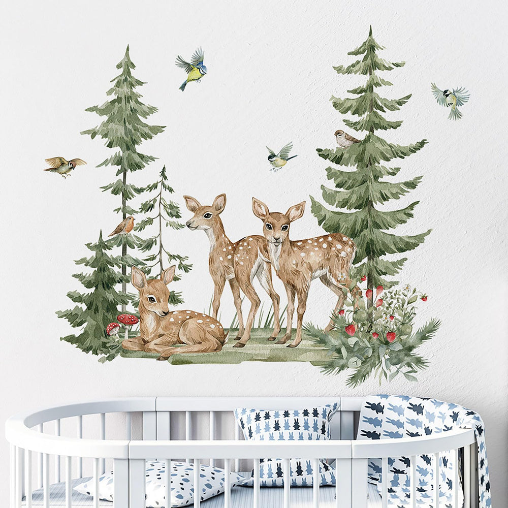 MagiMural peel-and-stick woodland deer wall art for an easy room refresh