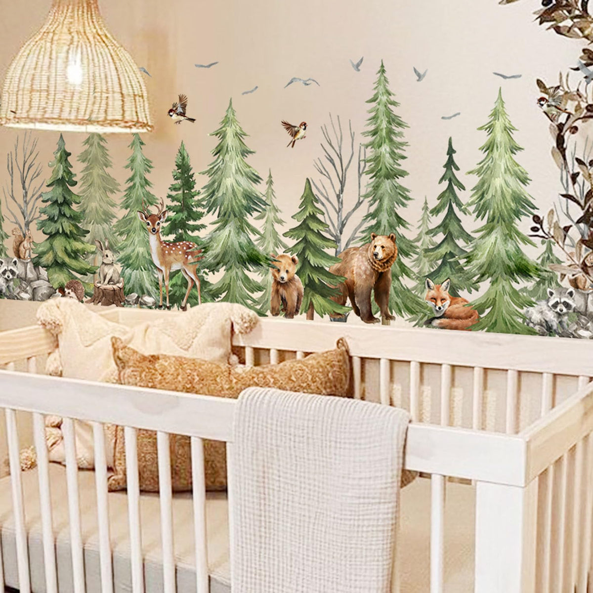 Magimural woodland animals wall stickers brighten a kids' room with durable, wipe-clean vinyl