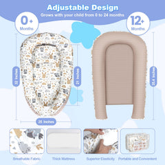 MAGINP lounger uses breathable cotton and hypoallergenic fill.