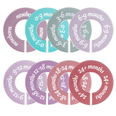 MAGITWAY baby closet dividers with double-sided labels for quick size identification.