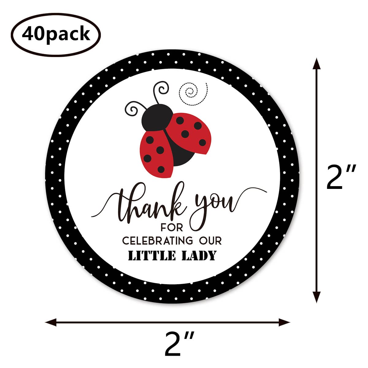 MAGJUCHE round 2 inch ladybug stickers with matte finish for easy labeling.