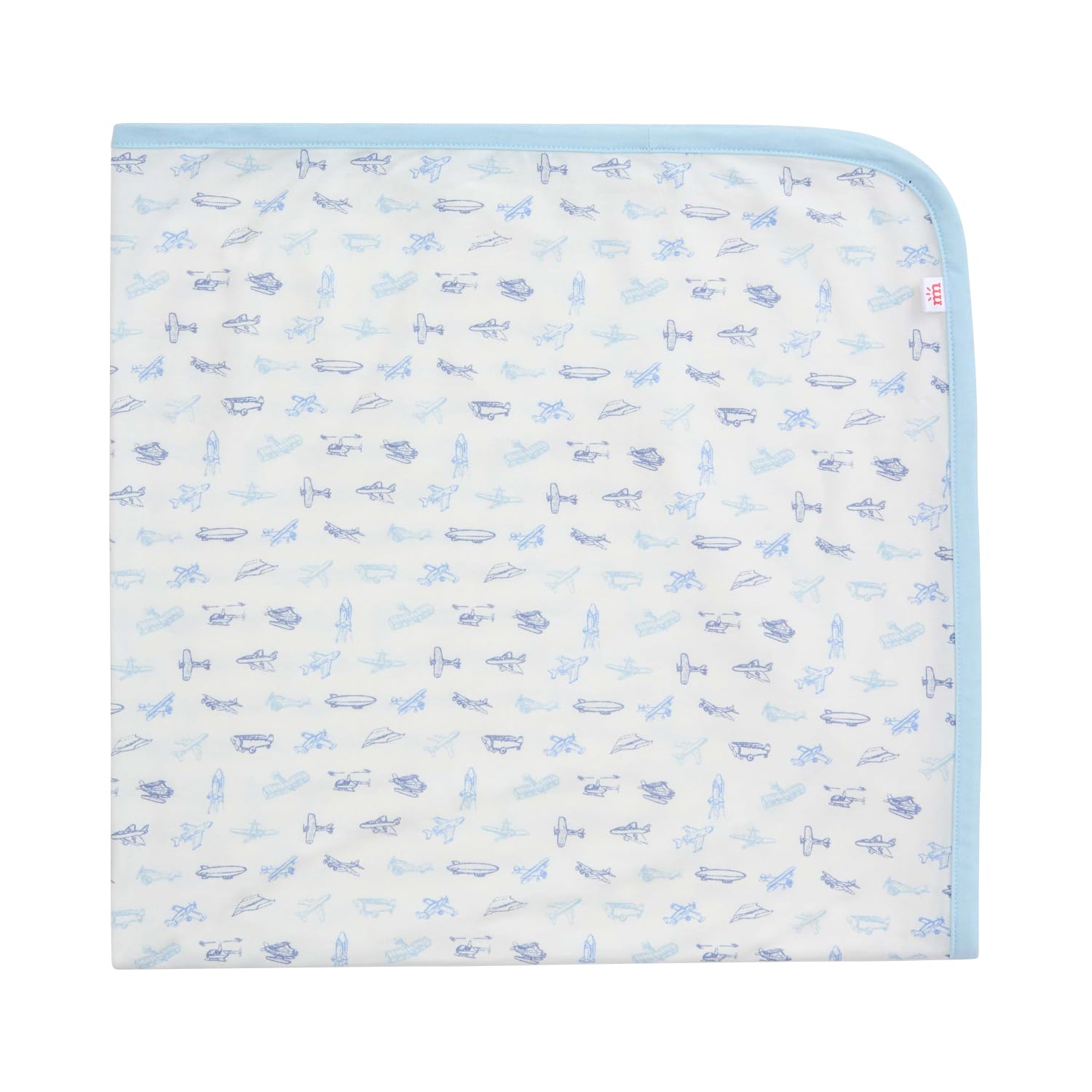 Magnetic Me modal soothing swaddle blanket with airplane print, soft and breathable for year-round use.