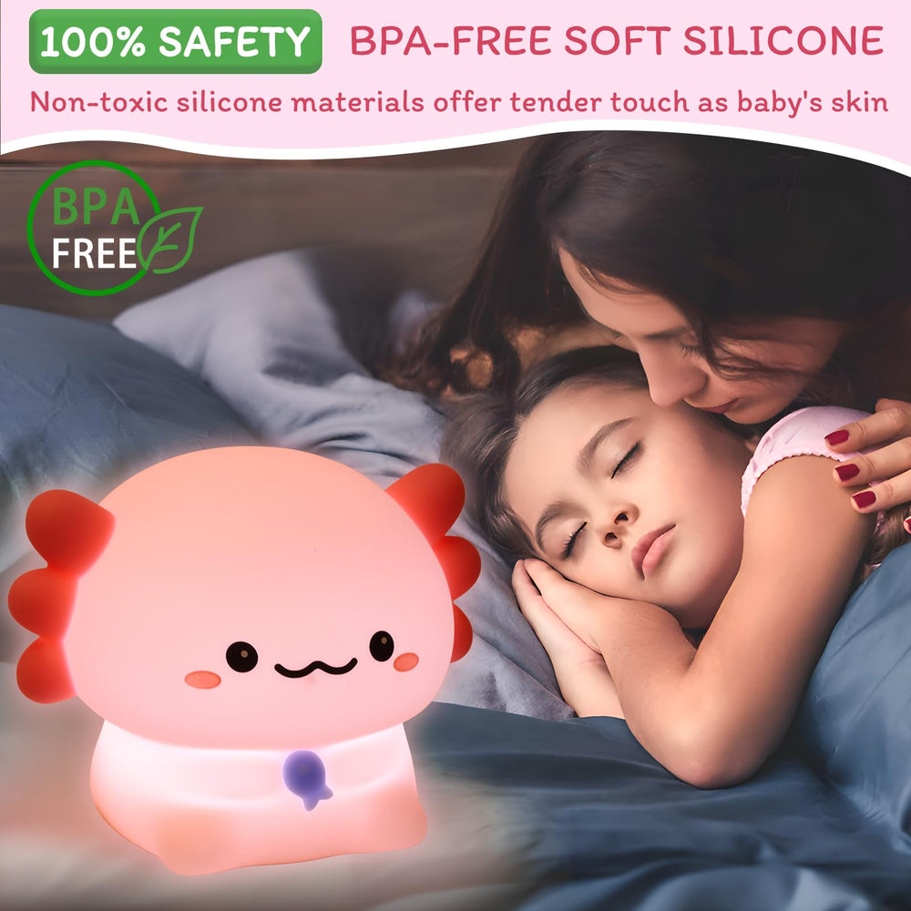 MAGOHMT Axolotl night light as cute kids' bedroom decor.