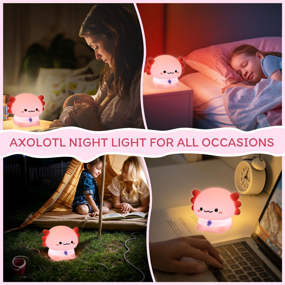 MAGOHMT Axolotl night light portable and rechargeable for travel.
