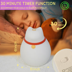 MAGOHMT Cat Night Light timer feature supports gentle bed routines.