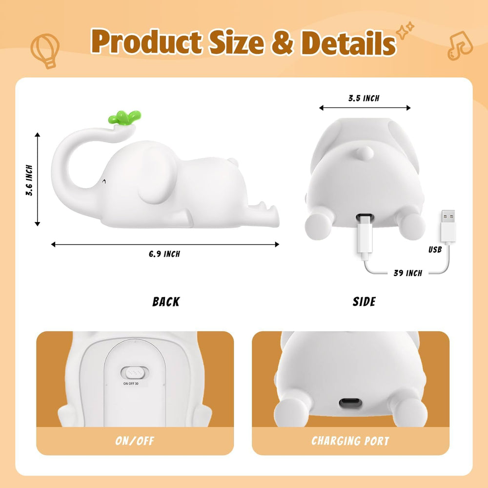 MAGOHMT elephant night light legs double as a compact phone stand