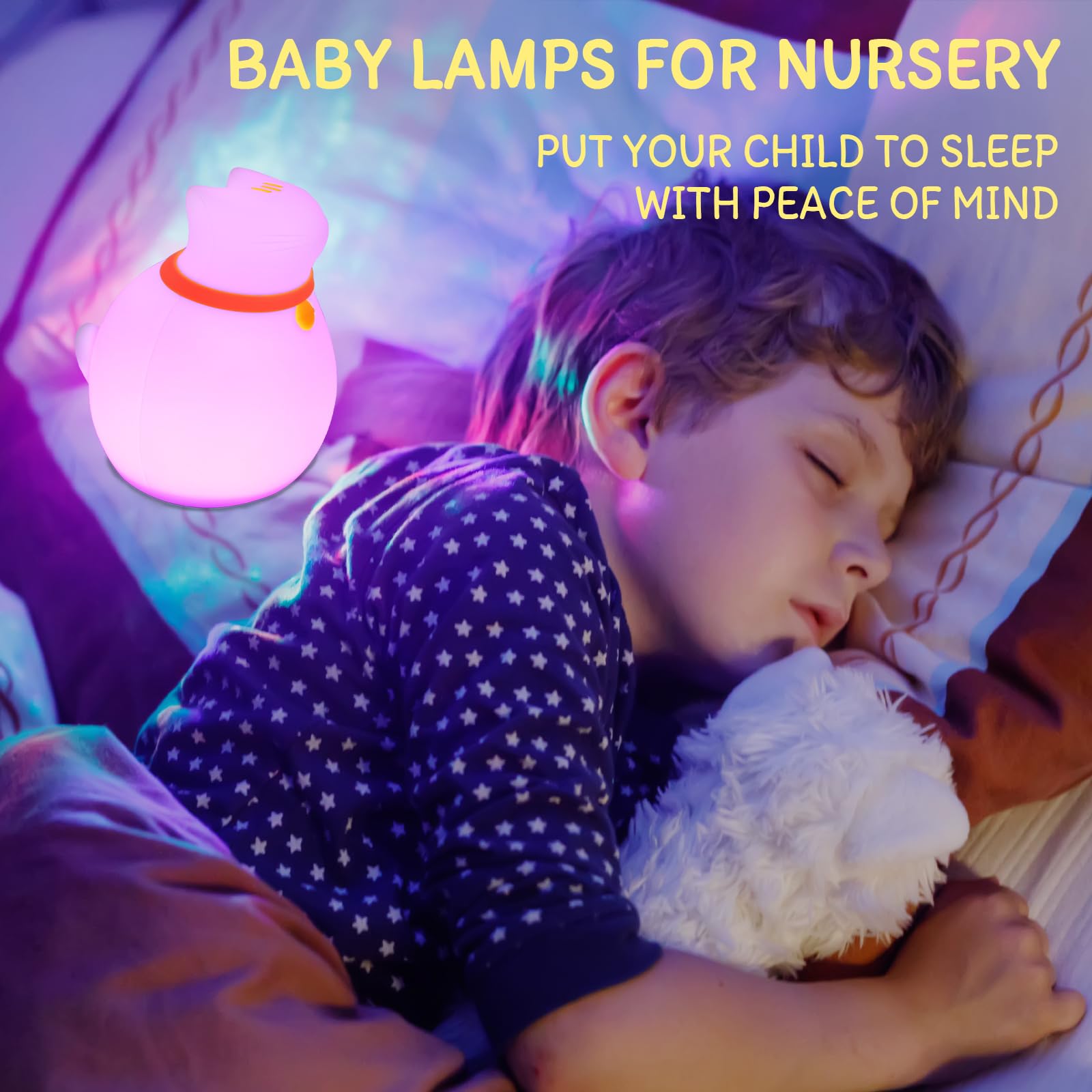 MAGOHMT silicone nursery light with touch control for easy use