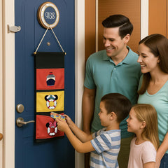 Magopera DCL door hanger on cabin door, convenient access for FE exchanges.
