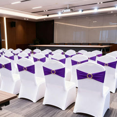 Purple MAGTOWNE sash on a banquet chair highlighting color and fit