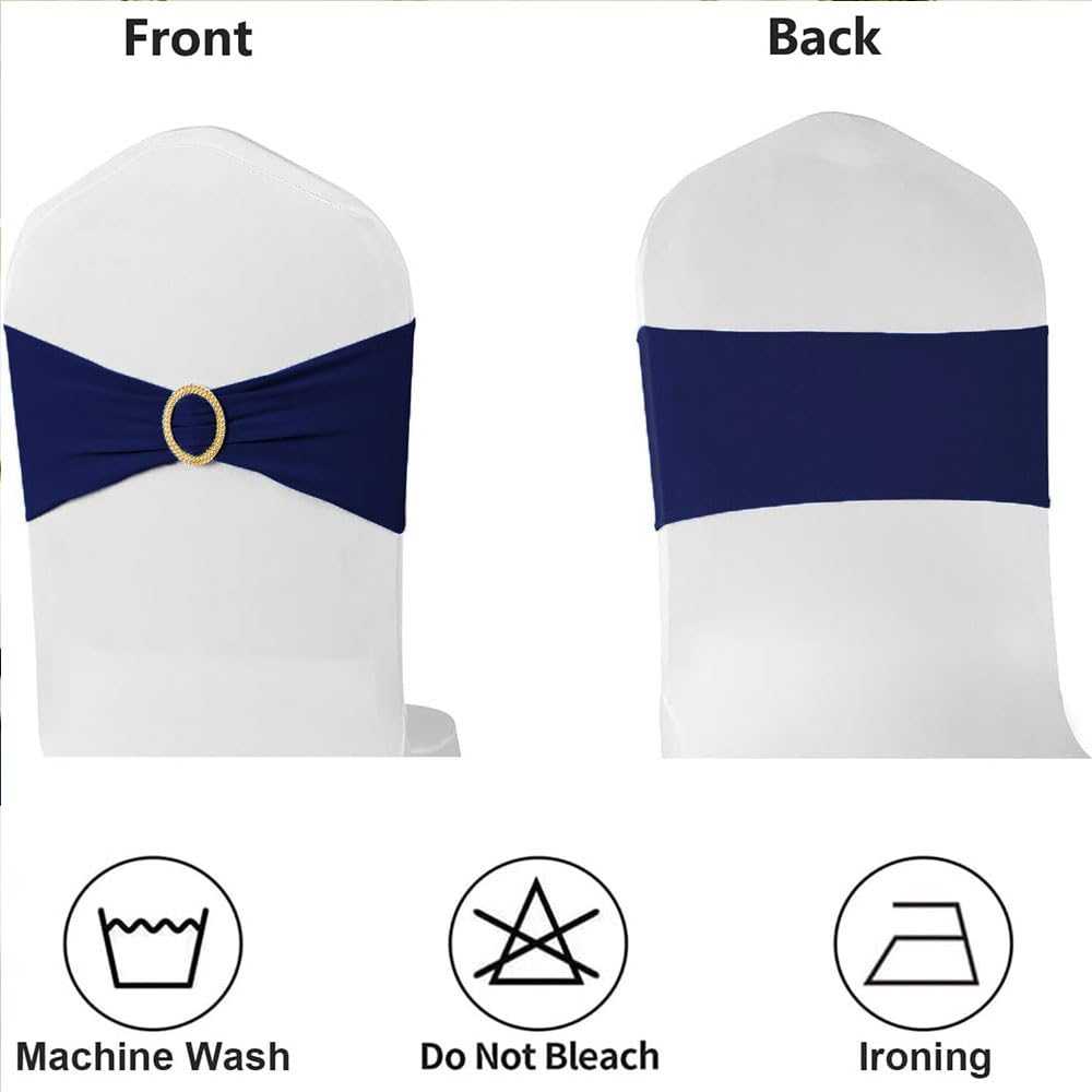 MAGTOWNE gender reveal decor with navy sashes adds refined accents.