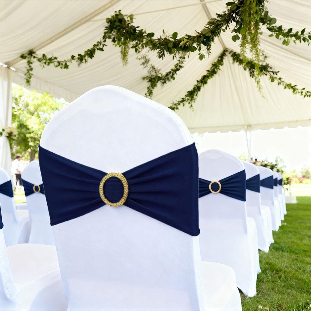 MAGTOWNE navy blue sash buckles securely to chair back for stability.
