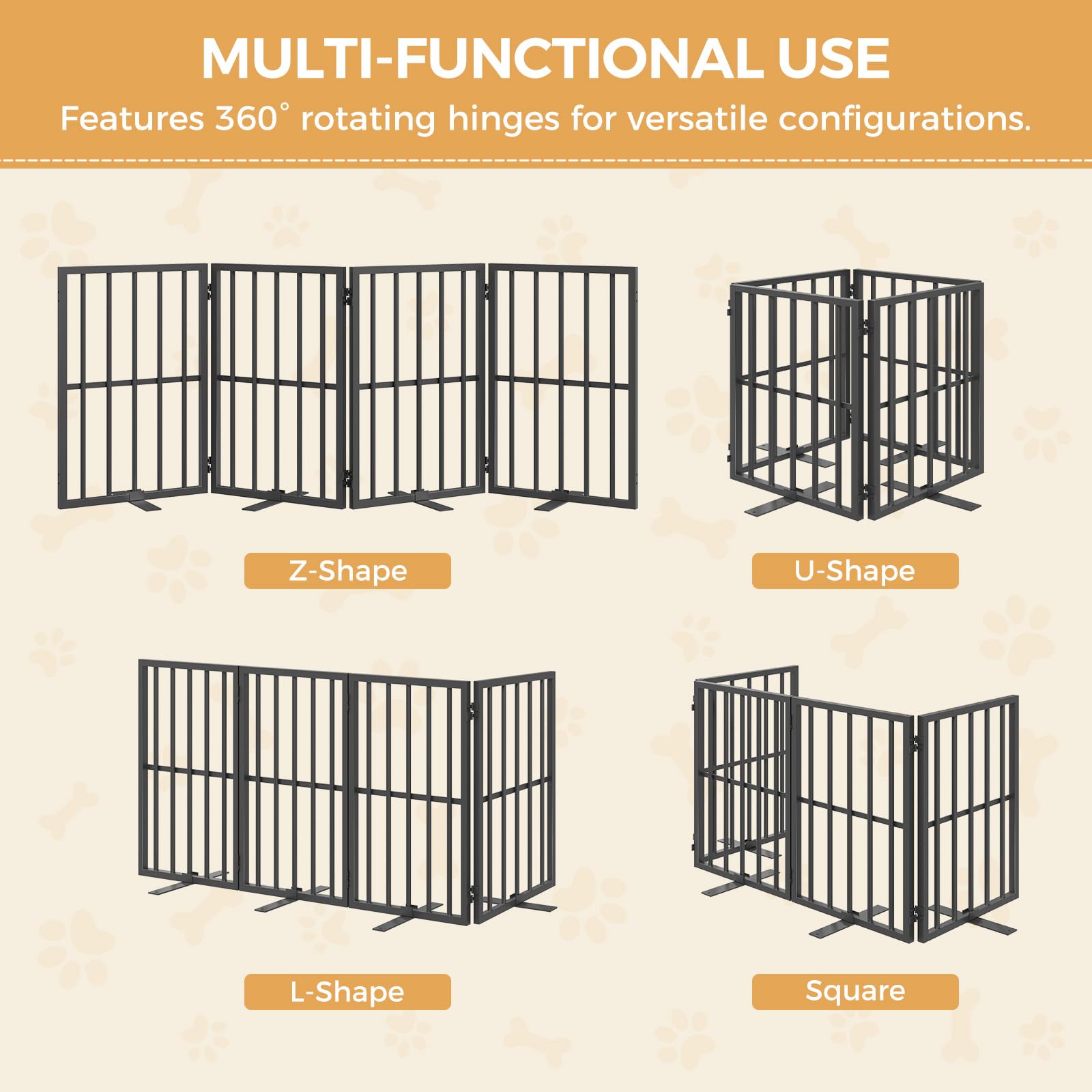 Mahancris dog gate foldable panel folds flat for compact storage and travel.