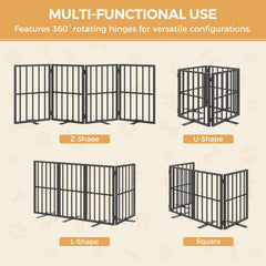 Mahancris dog gate foldable panel folds flat for compact storage and travel.