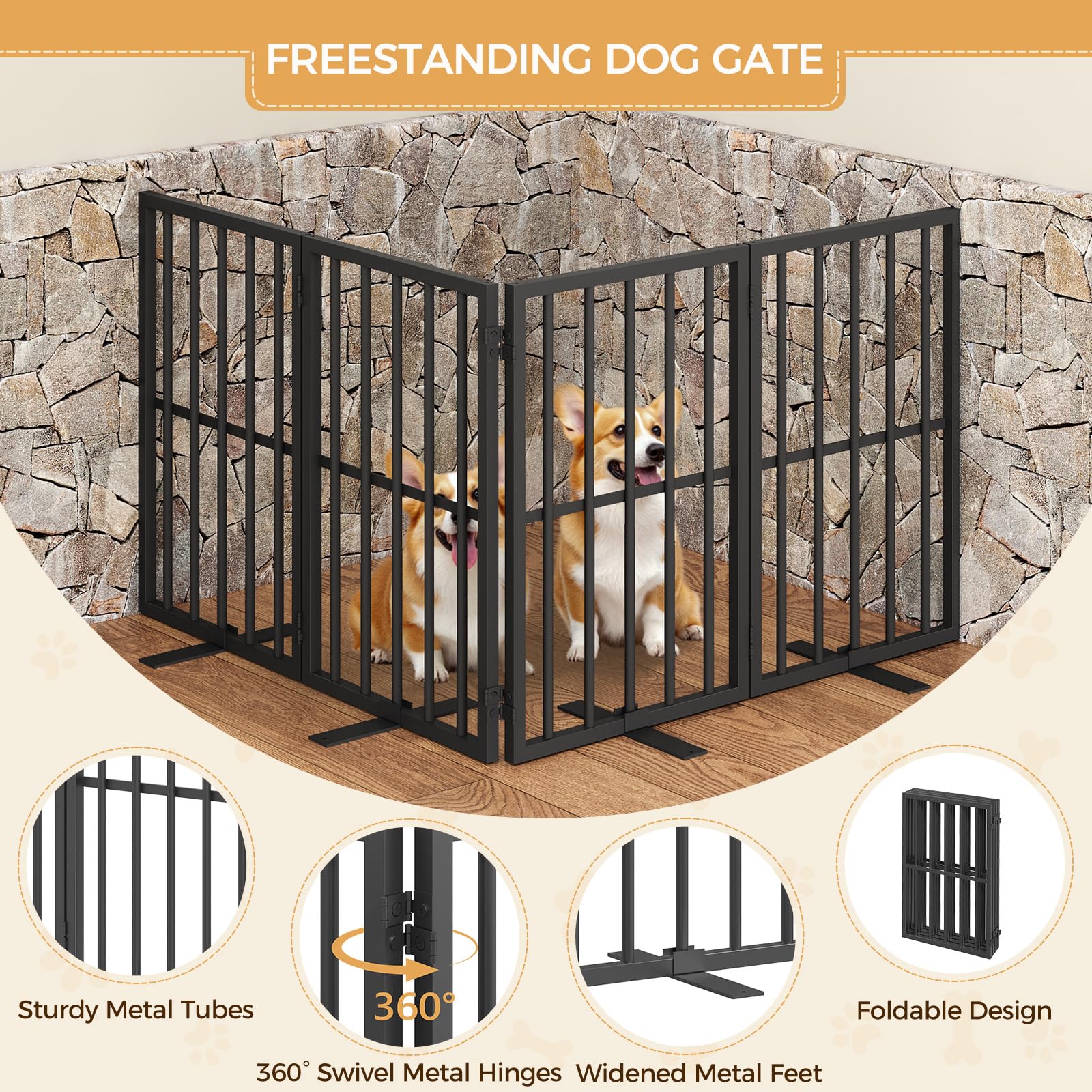 Mahancris dog gate fully assembled right out of the box for quick use.