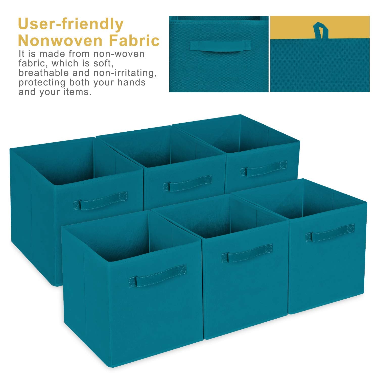 MaidMAX color-coded storage drawers in teal help categorize items quickly
