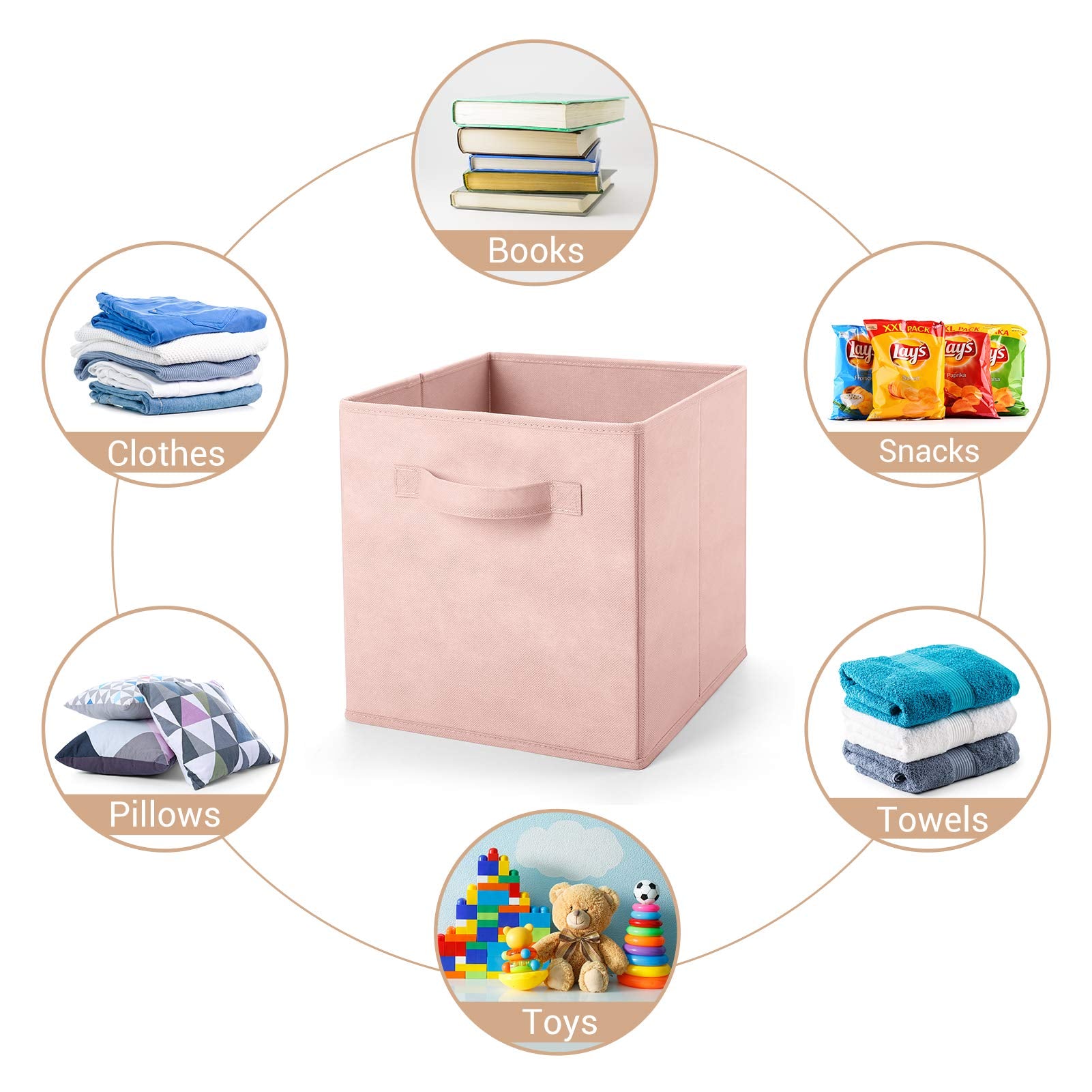 MaidMAX foldable storage bin open for quick access to items.