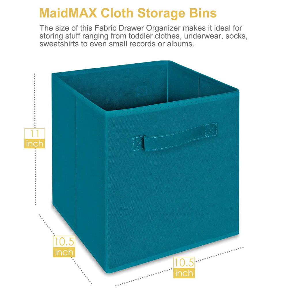 MaidMAX reinforced storage bins with cardboard sides support sturdy standing on shelves