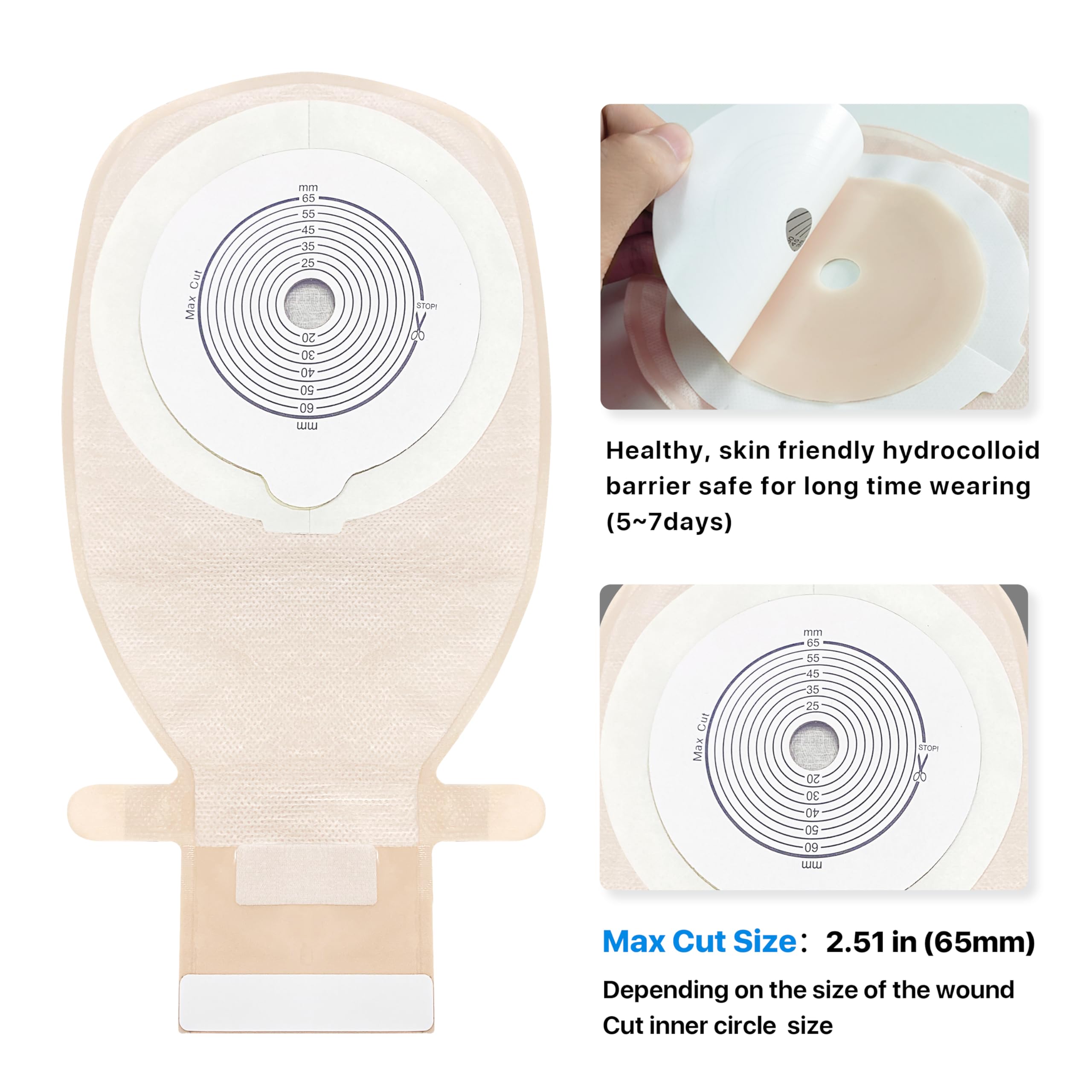 Maidwoc colostomy pouch highlighting skin-friendly hydrocolloid material