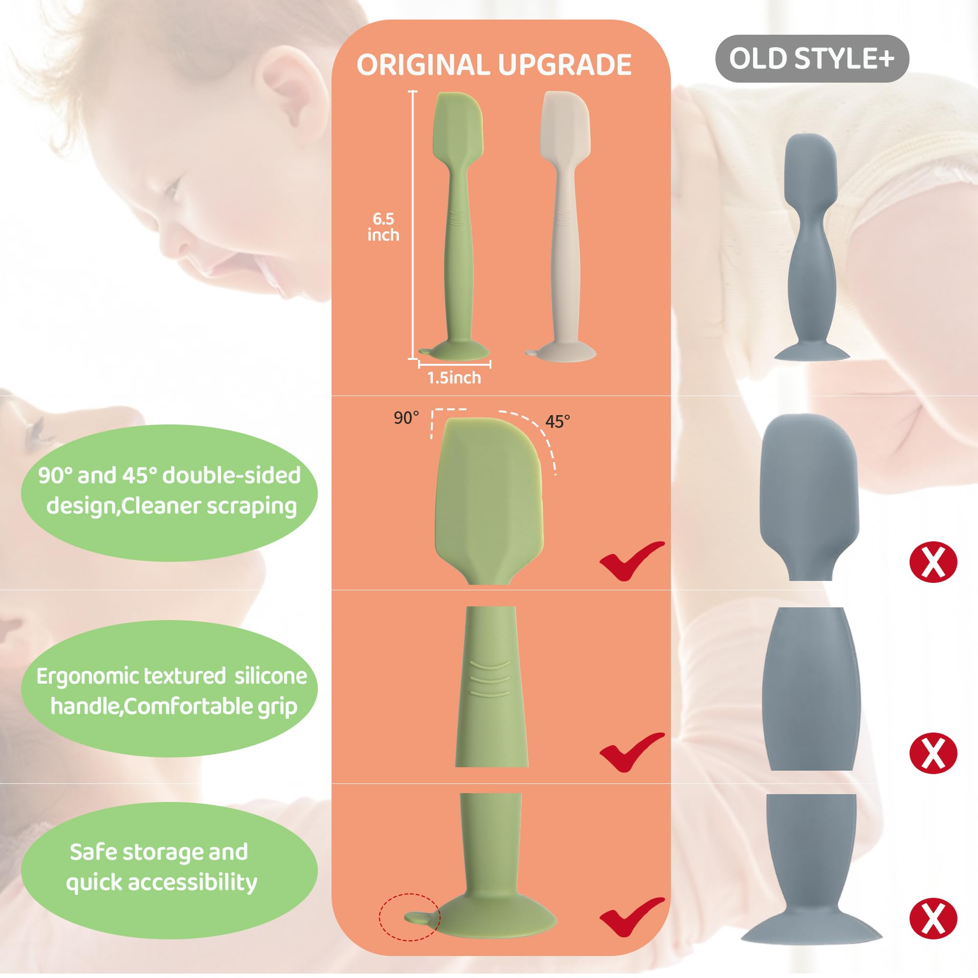 MAIKKB spatula design showing easy-clean features for hygiene.