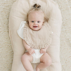 MairMore baby bib double-layer adjustable snaps offer customizable fit.