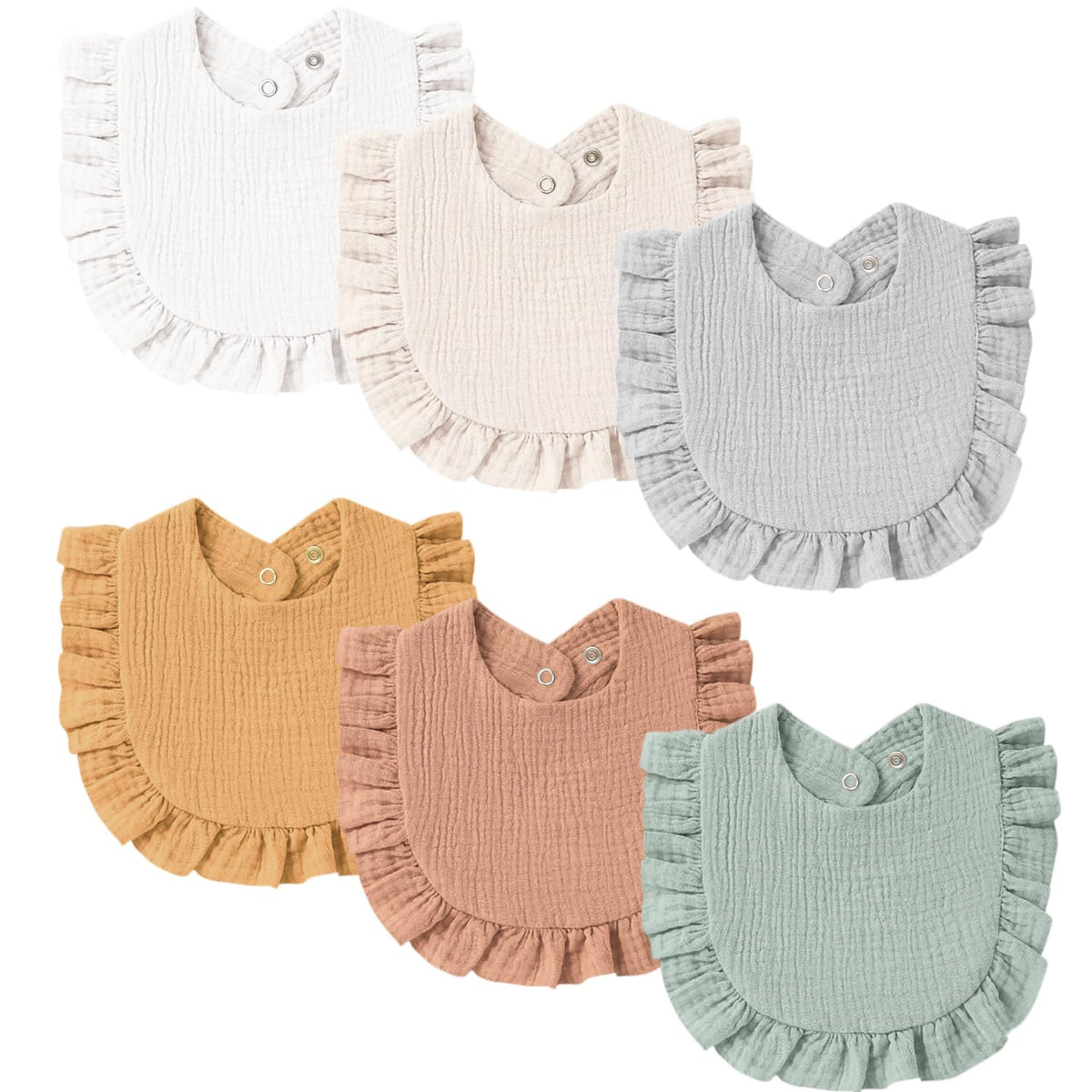 MairMore baby muslin bibs with flounce border keep little outfits clean and stylish.
