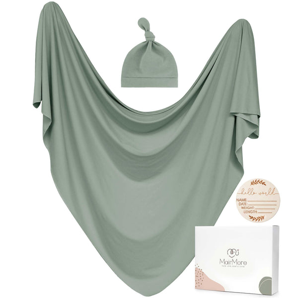 MairMore baby swaddle green blanket with soft fabric for gentle newborn hugs