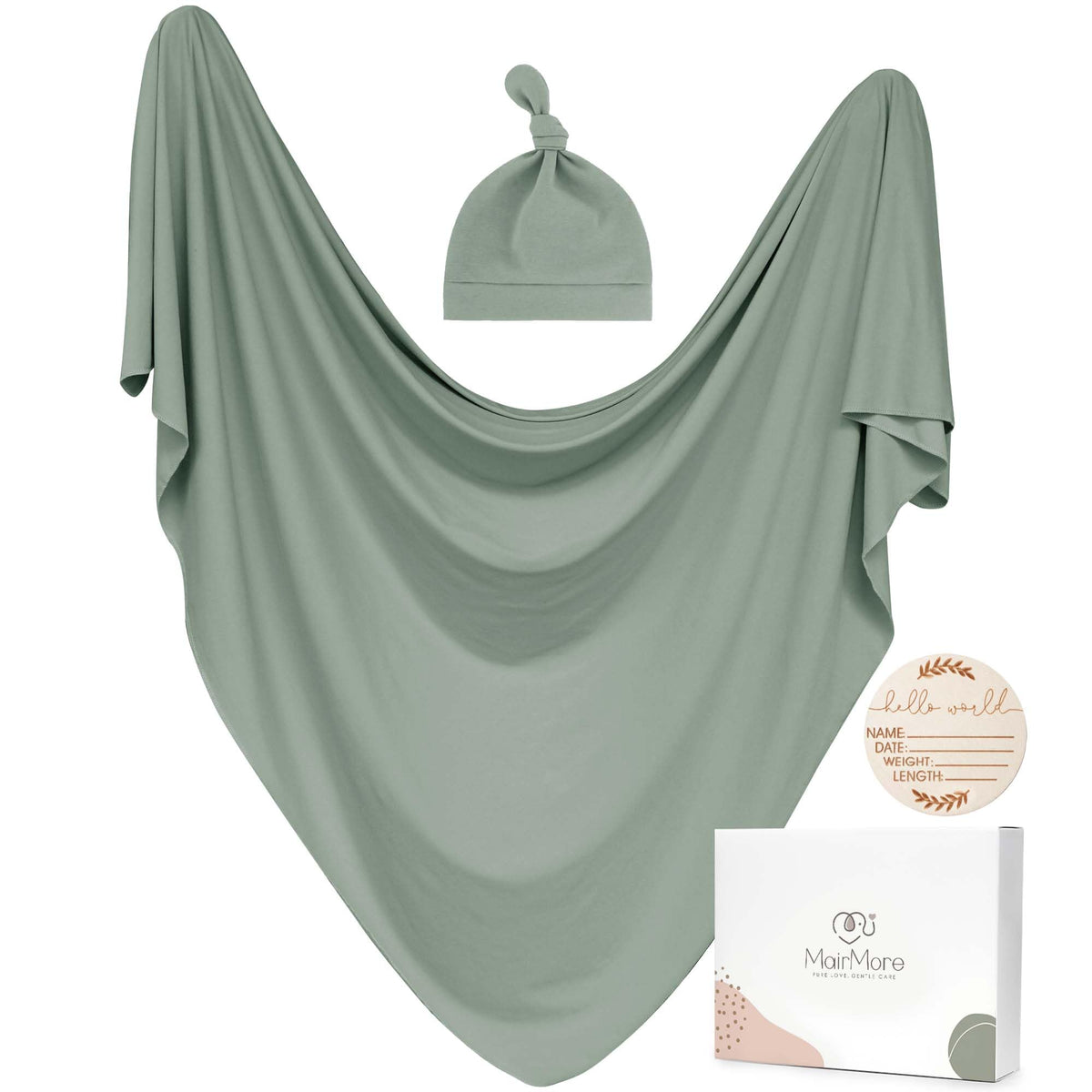 MairMore baby swaddle green blanket with soft fabric for gentle newborn hugs