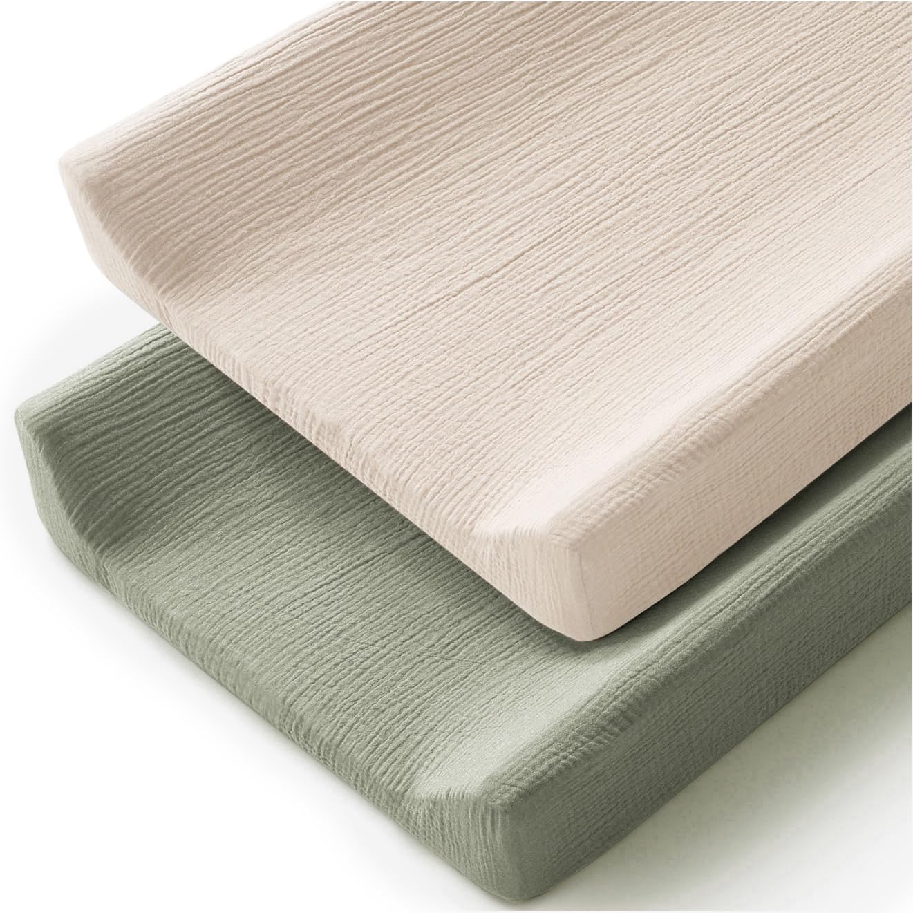 MairMore changing pad cover set in ivory and pink for gentle diaper changes.