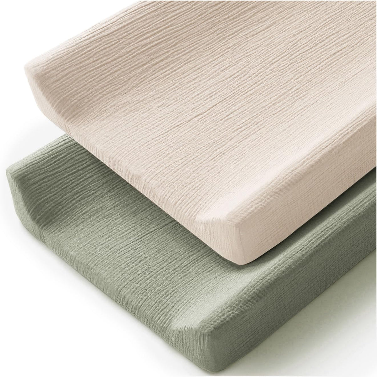 MairMore changing pad cover set in ivory and pink for gentle diaper changes.