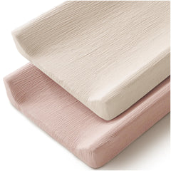 MairMore ivory changing pad cover on soft muslin surface for gentle diaper changes