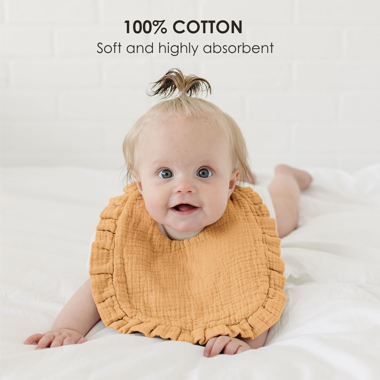 MairMore eight-pack bibs in vibrant colors to match every outfit.