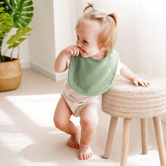 MairMore bibs double as burp cloths for quick cleanups