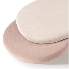 MairMore muslin bassinet sheet with oval-fit design for breathable baby sleep