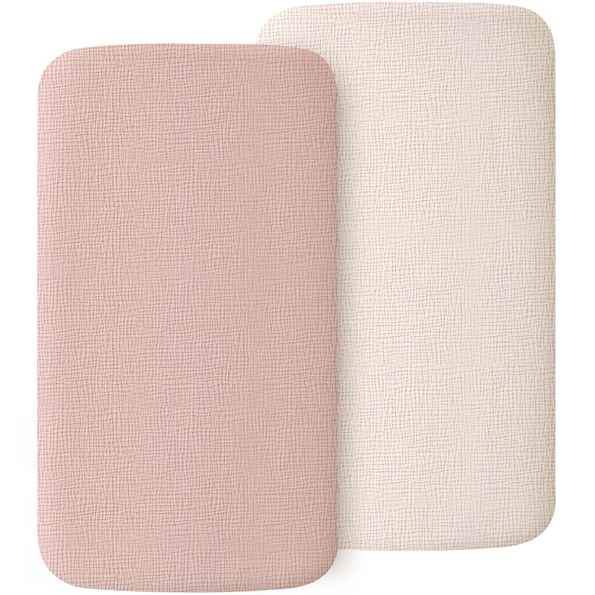 MairMore muslin fitted bassinet sheet in soft, breathable fabric for baby comfort