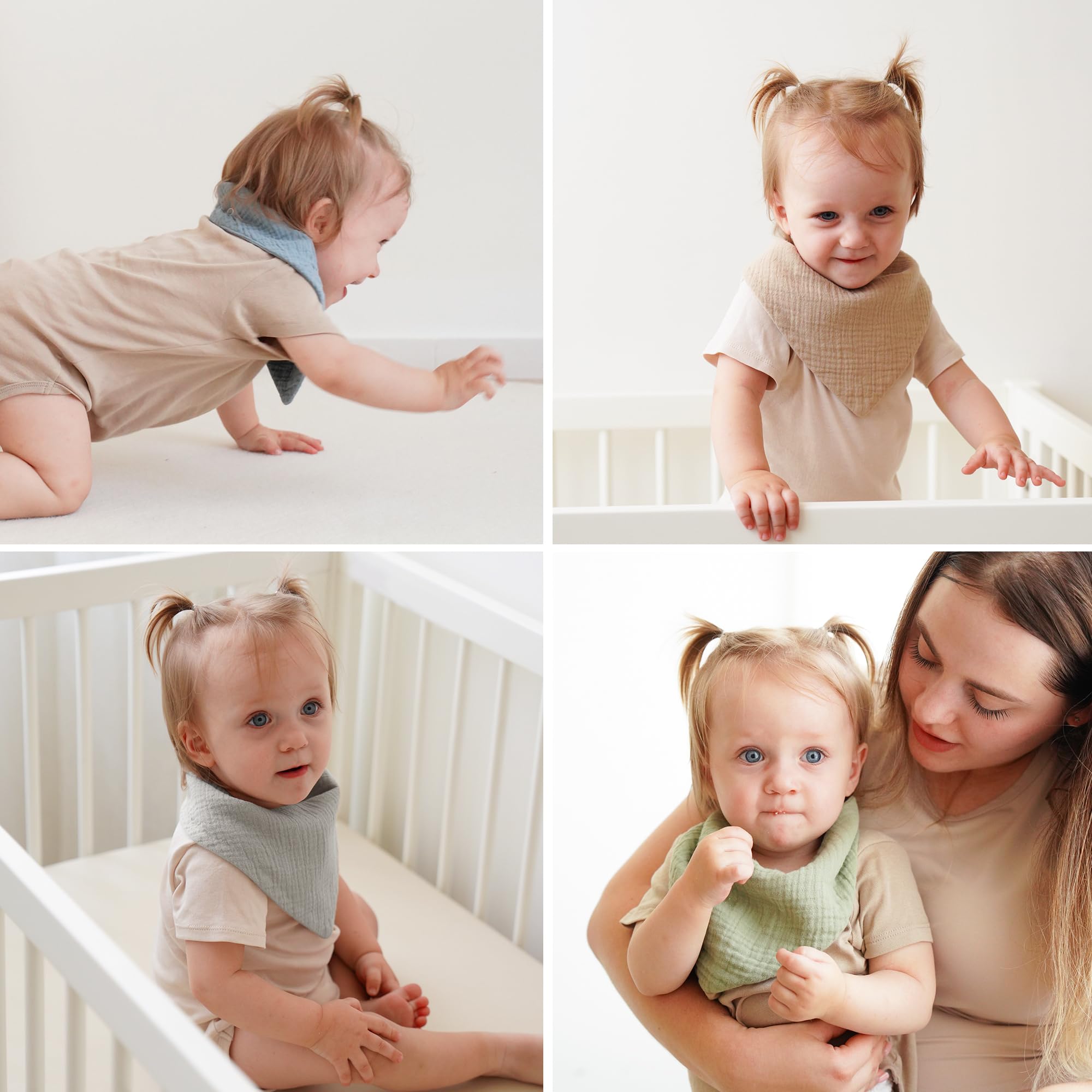 MairMore adjustable bibs grow with your baby from newborn to toddler.