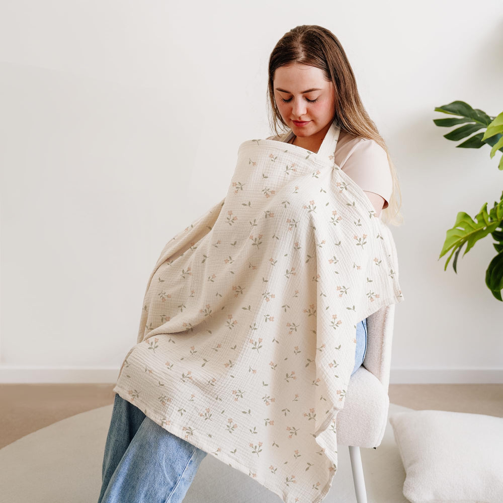 MairMore nursing cover doubles as a stroller canopy for outings and privacy.