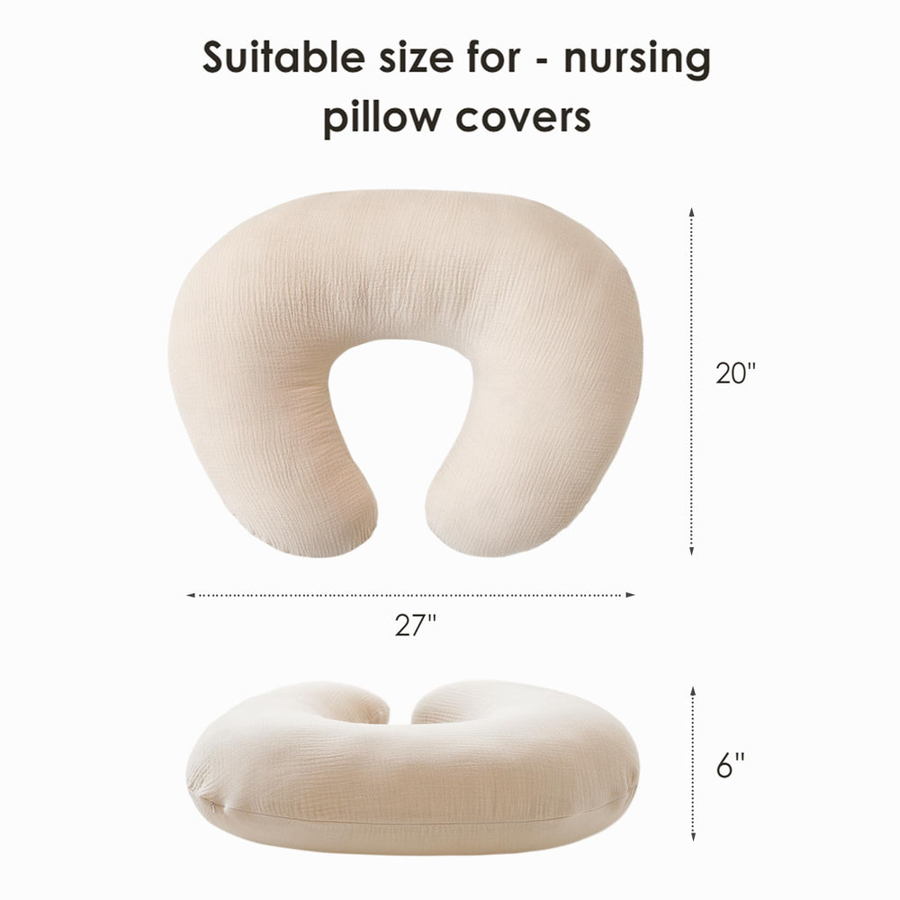 MairMore nursing pillow cover in gray solid, snug fit for standard pillows.