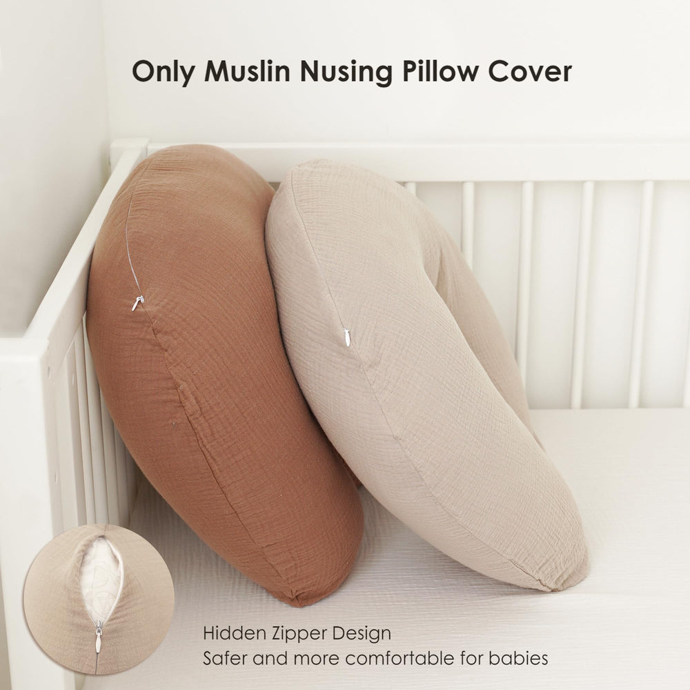 MairMore nursing pillow cover with teal print adds nursery style and comfort.