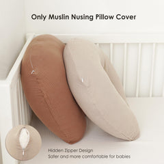 MairMore nursing pillow cover with teal print adds nursery style and comfort.