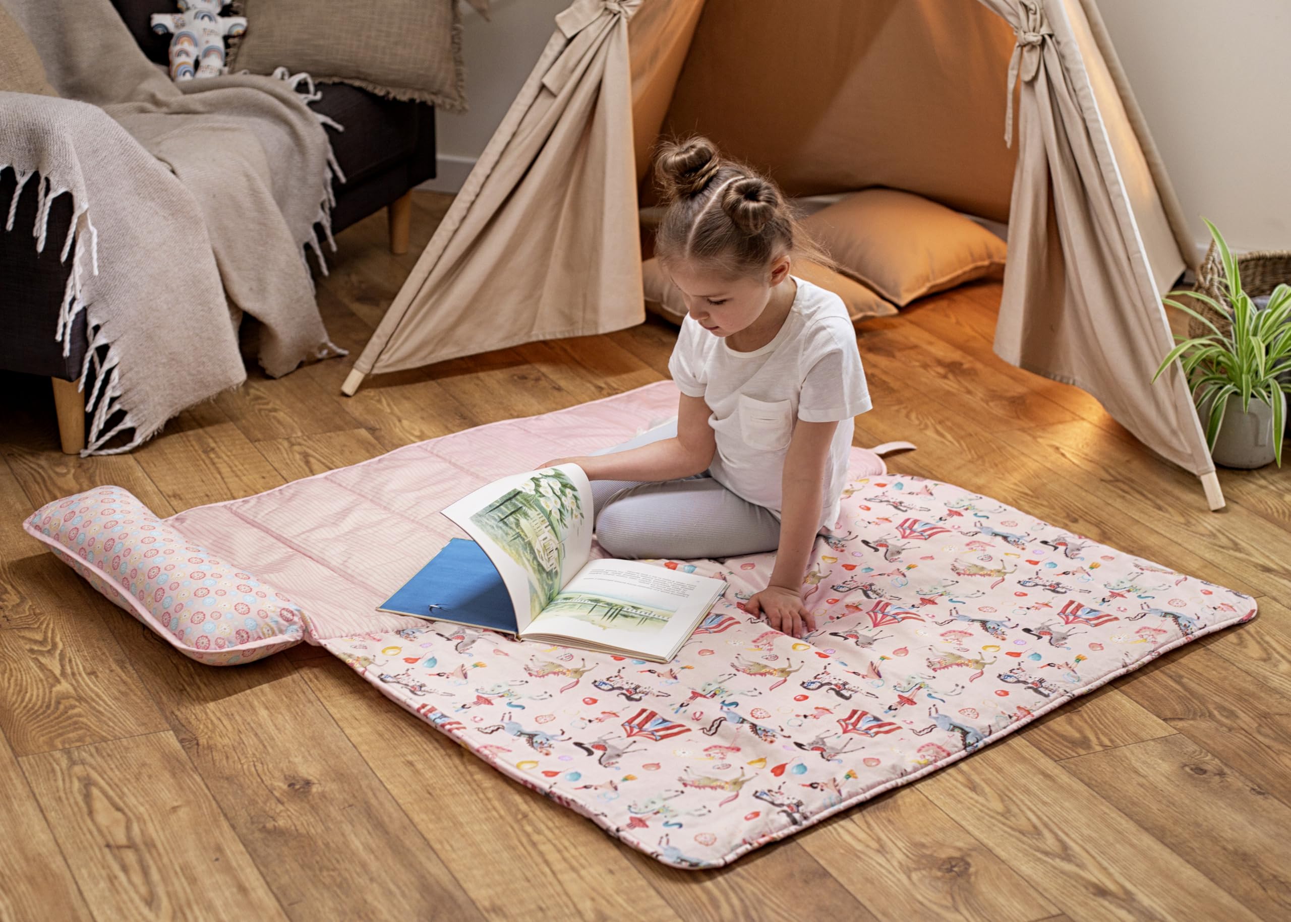 Maison d' Hermine Nap Mat Rolled with straps for easy transport