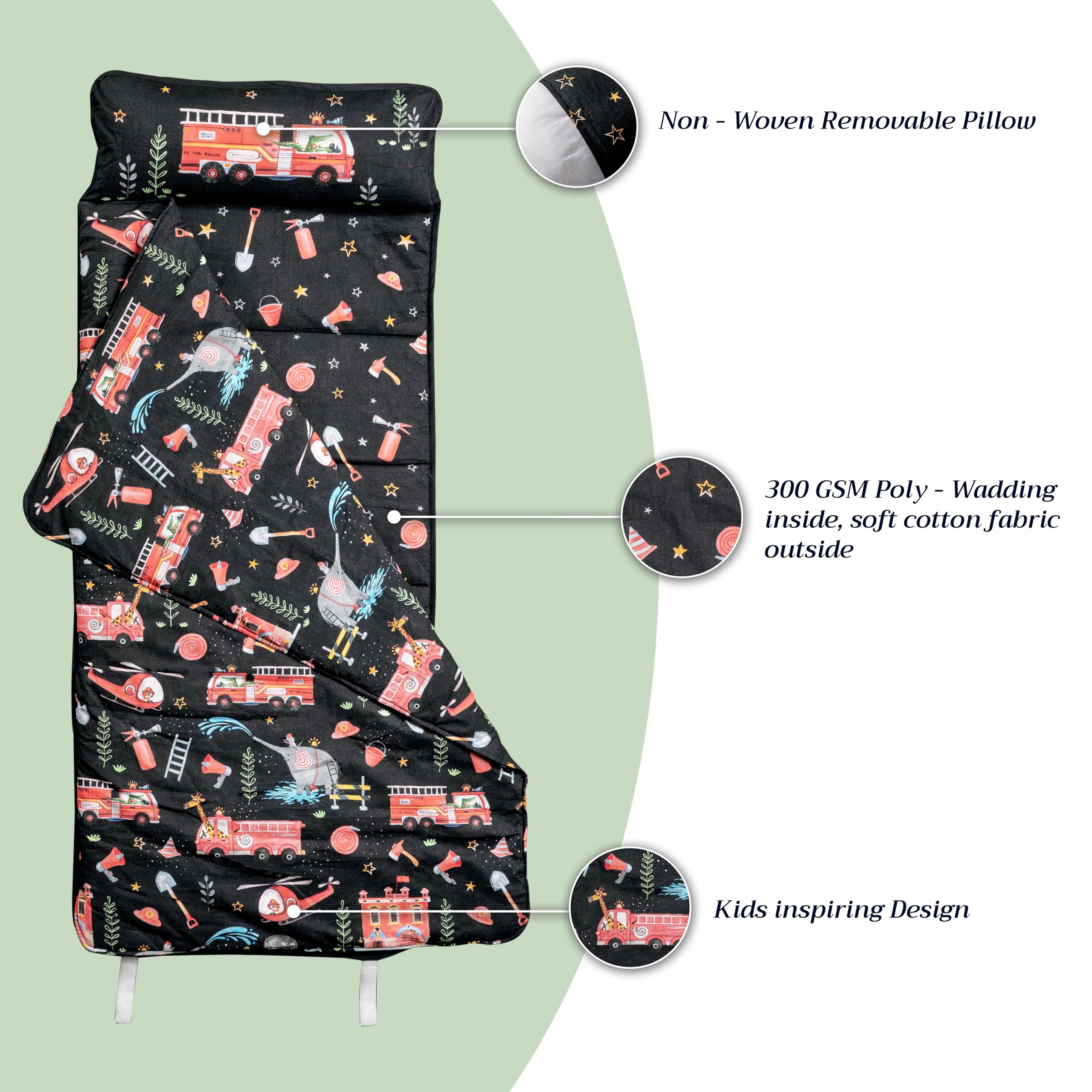 Maison d'Hermine nap mat Velcro roll keeps it compact.