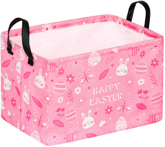 MAIZMZ Easter storage basket with eggs and bunny design for cute home organization.